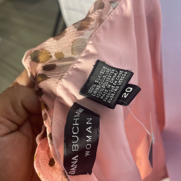 Dana Buchman Pink Animal Print Top Size 20 - Picture 5 of 6